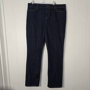 Talbots Vintage Straight Jeans Dark Wash NWOT Denim Size 16P/33